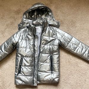 Silver Montcler Men’s Quilted Hooded Jacket